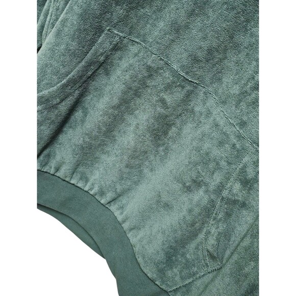Mens 2XL Terry Cloth Hoodie Green Pullover Towel Sweatshirt Piombo Cozy Lounge - Picture 14 of 16
